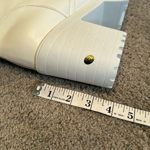 Women’s White Lace Up Chunky Heeled Boots Size 11 (42 EU) NEW - Picture 11 of 13